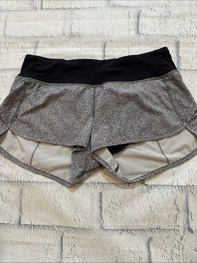lululemon athletica Gray Athletic Shorts with Black Waistband